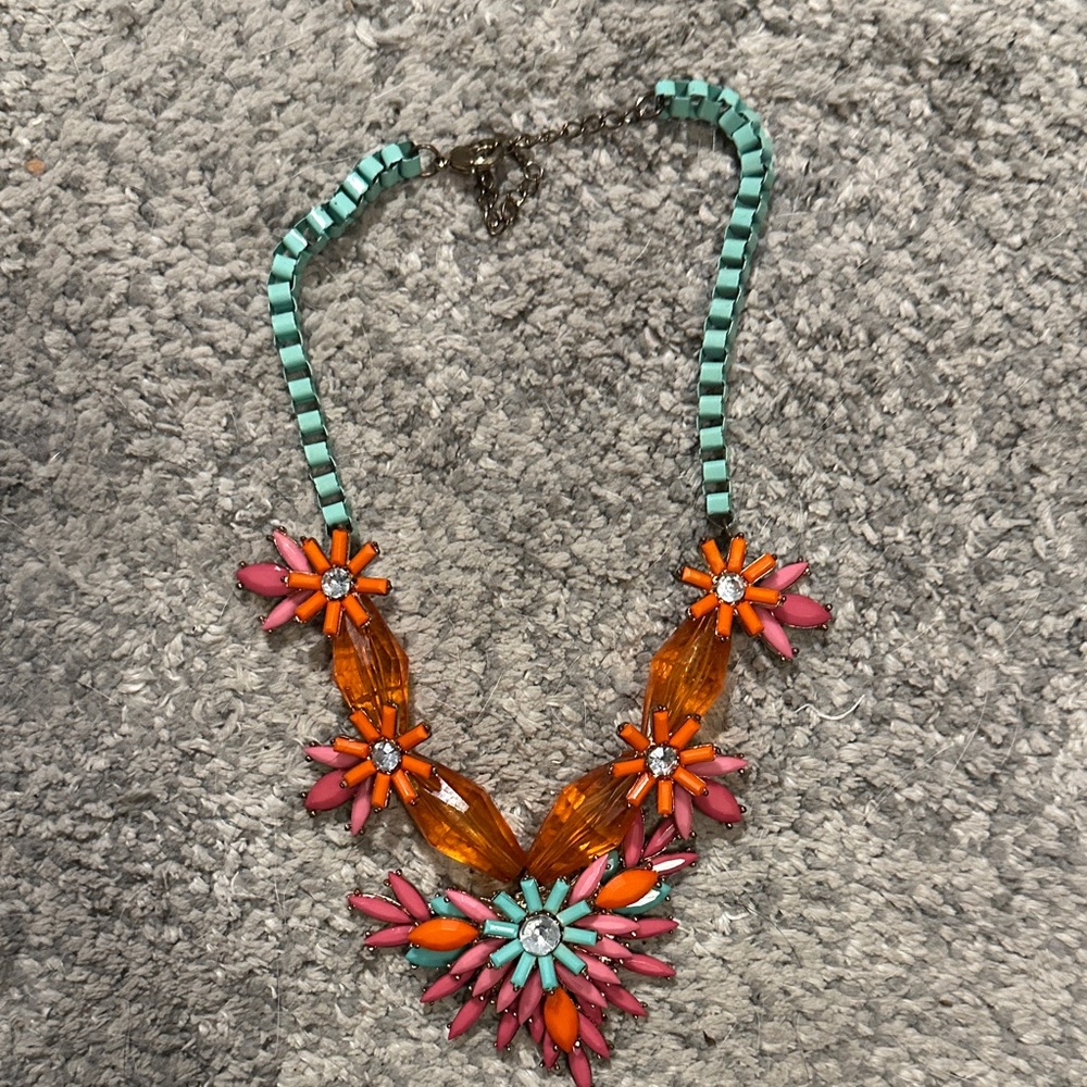 Colorful Floral Statement Necklace